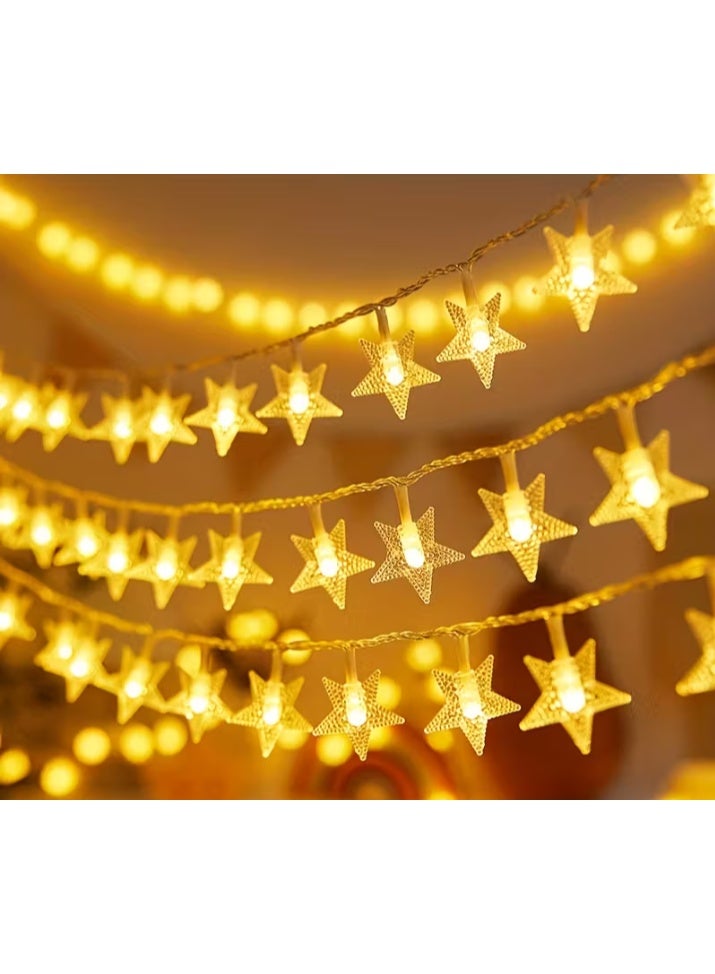 إتش إف جيه أضواء سلسلة النجوم H.F.J بطول 6 أمتار، أضواء زينة تعمل بالبطارية لغرفة النوم والمنزل وحفلات الزفاف والحفلات والمناسبات - Image 4